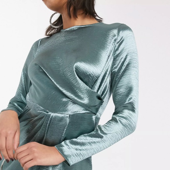 ASOS DESIGN | Marine Blue drape detail maxi dress - Picture 4 of 9